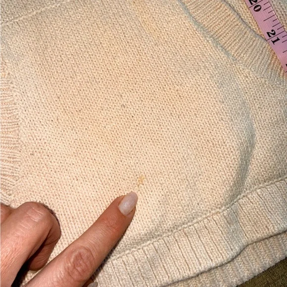 St John Bay Women’s Hooded Sweater Cream Color size L - Picture 7 of 8